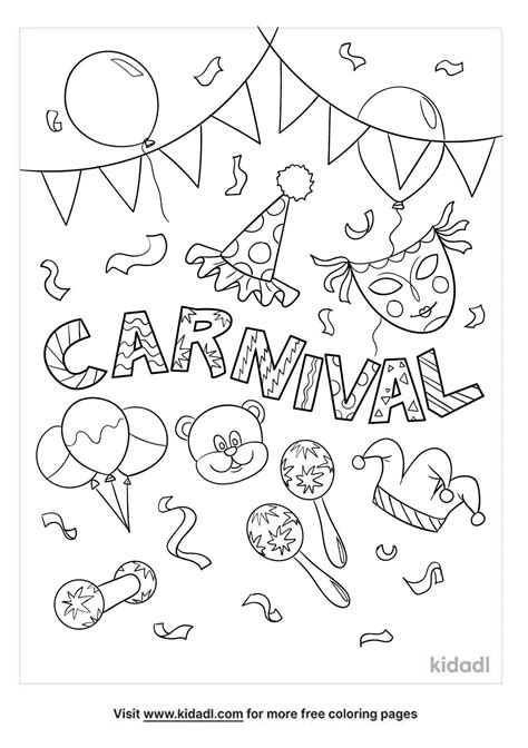 Carnival Coloring Pages Free Vacations Coloring Pages Kidadl