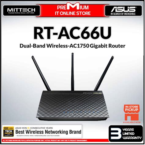 Asus Ac1750 Rt Ac66u Dual Band 3x3 80211ac Gigibit Router For Fibre Unifi Maxis Use