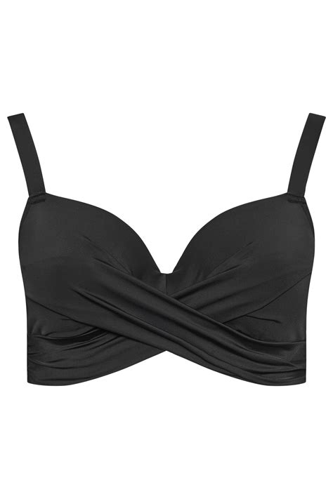 Yours Plus Size Black Premium Underwired Bikini Top Yours Clothing