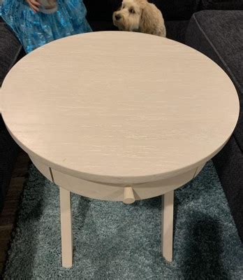 Wasatch Round Accent Table With Drawer Off White Threshold Designed