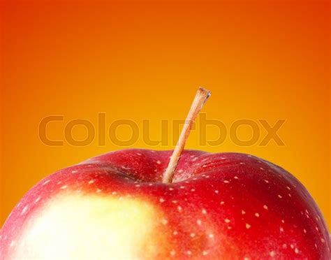 Close-up of red ripe apple. Healthy ... | Stock image | Colourbox