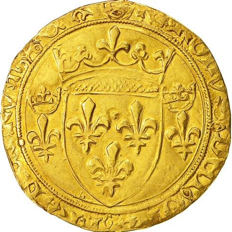 Monnaie France Charles Vii Cu Dor La Couronne Tb Or