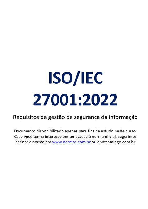 Iso Iec Para Estudos Iso Iec Requisitos De Gesto De