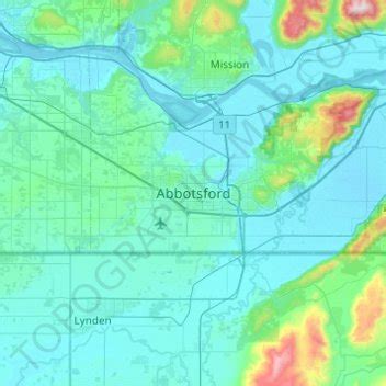 Abbotsford topographic map, elevation, terrain