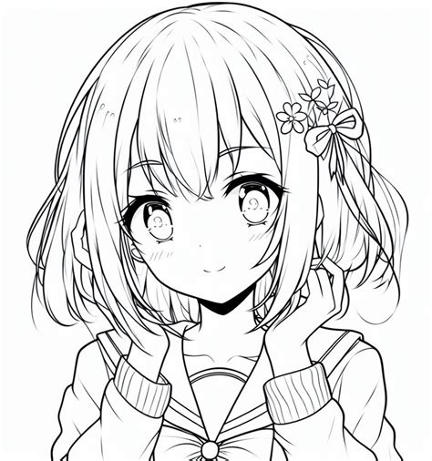 Anime Girl Coloring Pages Coloringlib