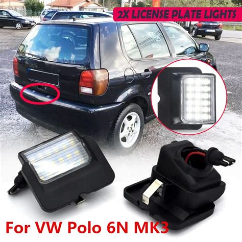 Luces LED para matrícula de coche accesorios exteriores para VW Polo