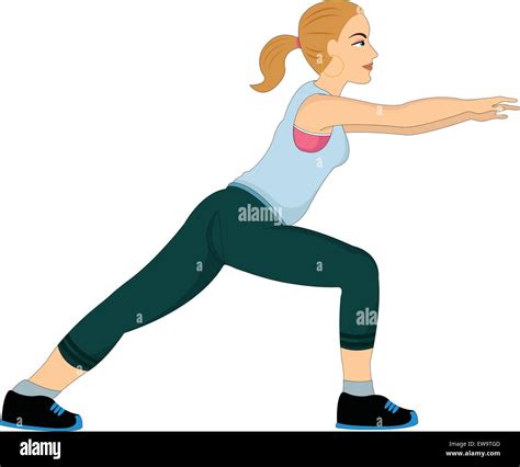 Ejercicio Mujer Haciendo Estiramientos Ilustración Vectorial Imagen Vector De Stock Alamy