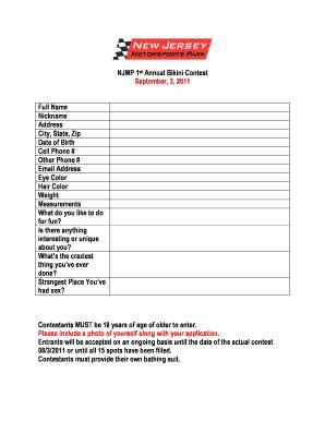 Fillable Online 2011ful Hd Bikini Fotos Form Fax Email Print PdfFiller