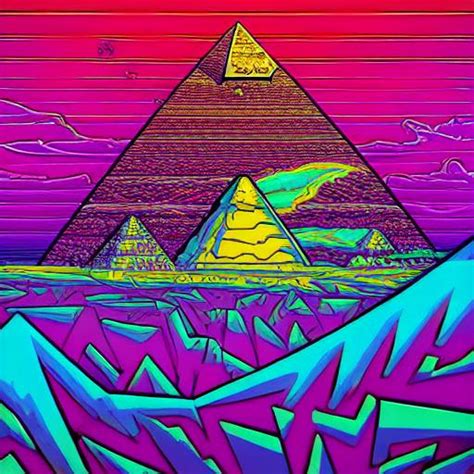 Hypnotic Illustration Of The Great Pyramid Of Giza