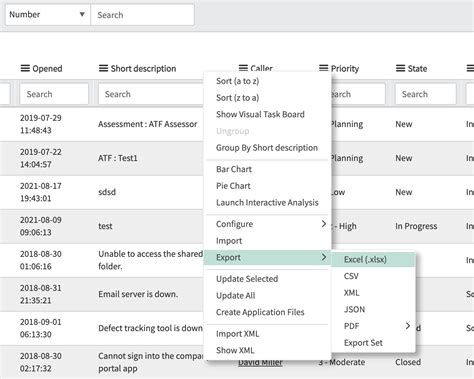 How To Export To Excel Xml Csv Json Or Pdf In Servicenow The Snowball