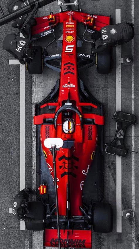 The Top View Of A Red Race Car From Above