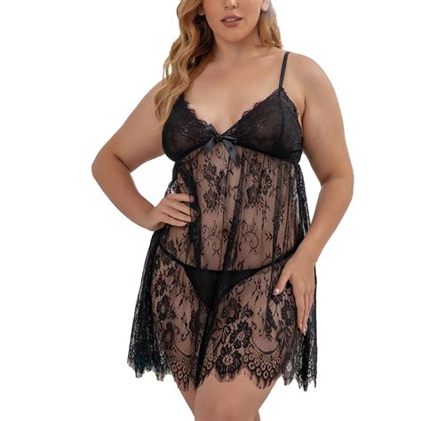 EHQJNJ Christmas Lingerie Women Sleepwear Plus Size Underwear Nightwear