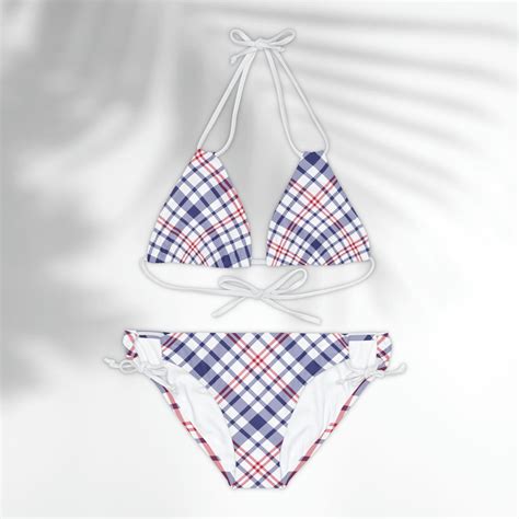 Plaid Bikini American Flag Bikini Set Patriotic Bikini Set Americana