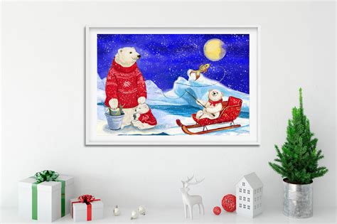 Polar Bear Clipart Christmas Clipart Holiday Clip Art Bears - Etsy