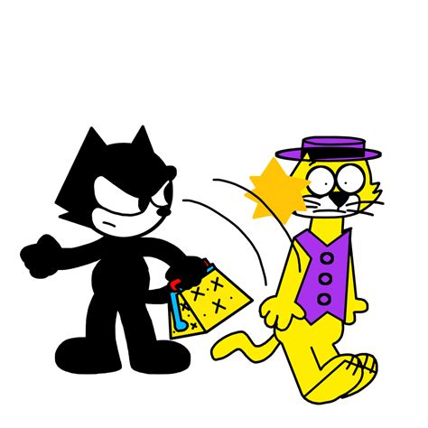 Felix Beating Top Cat With His Magic Bag By Marcospower1996 On Deviantart