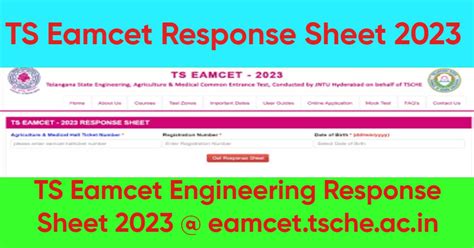 Ts Eamcet Response Sheet Eamcet Tsche Ac In