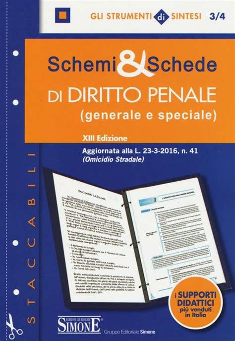 Schemi Schede Di Diritto Penale Generale E Speciale Libro