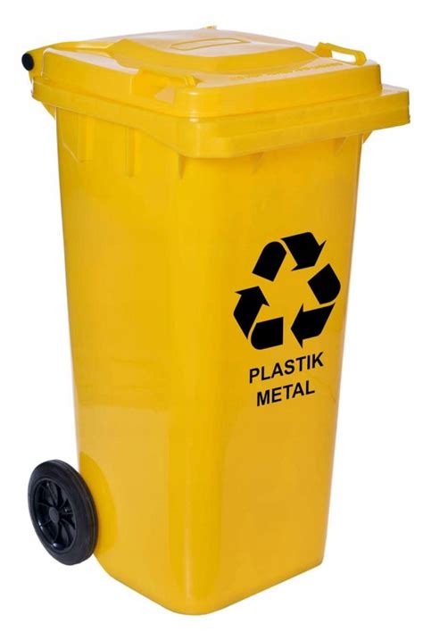 POJEMNIK KOSZ NA ODPADY ŻÓŁTY PLASTIK ŚMIETNIK 120 7673383957594