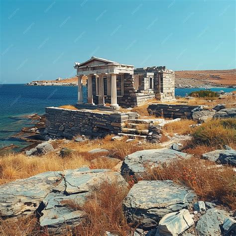 Premium Photo Historical Archaeological Site Delos House Of Cleopatra