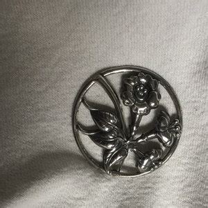 Danecraft Sterling Silver Brooch Floral Signed Wide Etsy