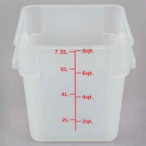 Choice Qt Translucent Square Polypropylene Food Storage Container