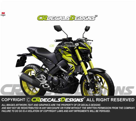 Yamaha MT 15 Custom Decals/ Wrap/ Decals STREET Kit – CR Decals Designs