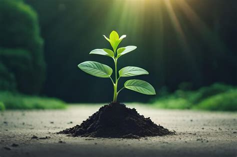 Una Planta Joven Que Crece En La Arena Foto Premium