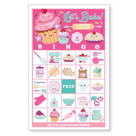 Cupcake Baking Bingo Game Kids Printable Bingo Game Etsy