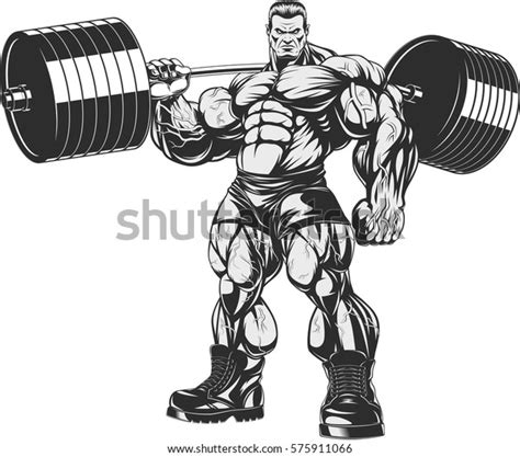 Vector Illustration Strict Coach Bodybuilding Fitness Stock Vector ...