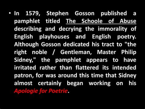 Sir Philip Sidney S Defence Of Poesie Ppt