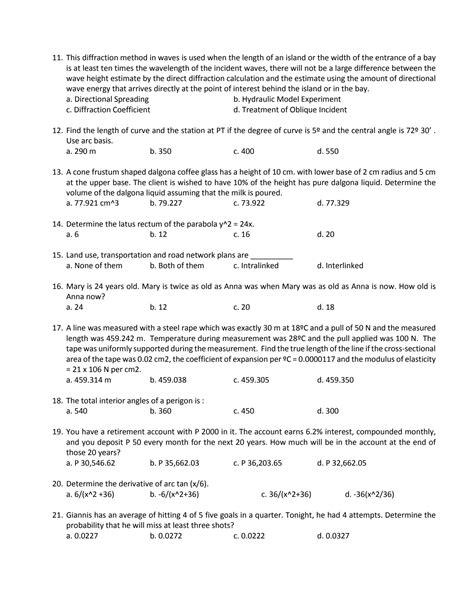 12 Civil Engineering Board Exam Reviewer 3