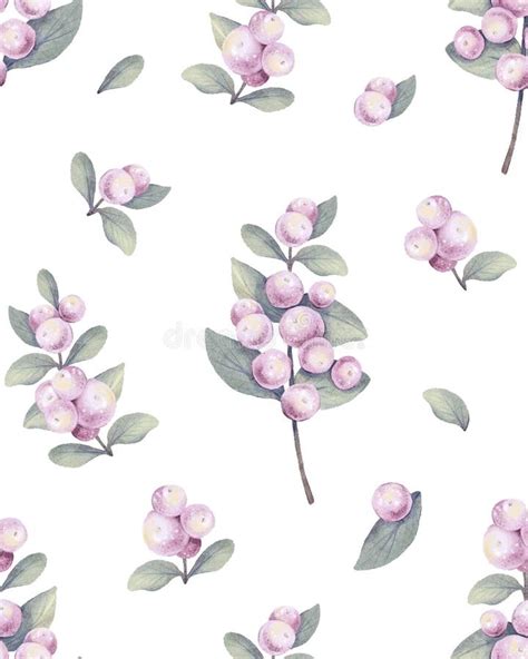 Watercolor Hand Drawn Botanical Seamless Pattern With Delicate