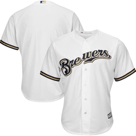 Majestic Milwaukee Brewers White Official Cool Base Jersey