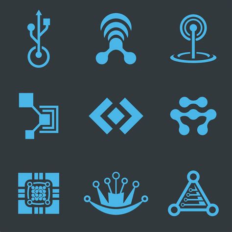 Professional Tech Logo Icon Vector Design Bundle 2024583 Vector Art at ...