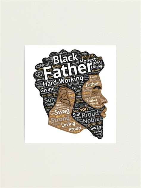 Black Father African American Words In Afro Hair Photographic Print