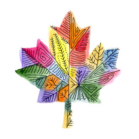 10,000 Pages: Coloured Maple Leaf Art #7