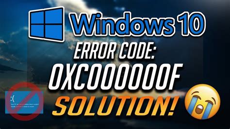 How To Fix Windows Error Code Xc F Youtube