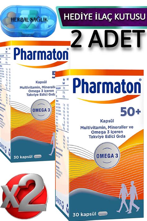 Pharmaton 2 Adet 50 Plus Multivitamin Mineraller ve Omega 3 İçeren