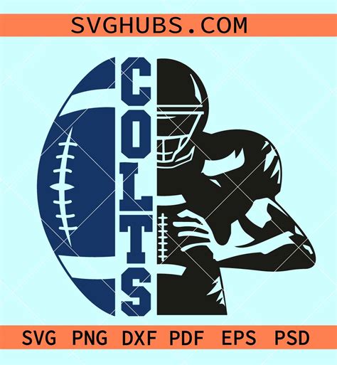 Colts football SVG, Colts Half football player svg, Indianapolis Colts svg