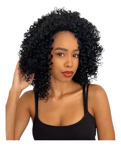 Peruca Lace Wig Cacheada Feita De Fibra Org Nica Premium Tamanho Da