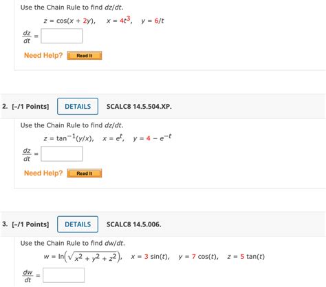 Solved Use The Chain Rule To Find Dz Dt Z Cos X Y X Chegg