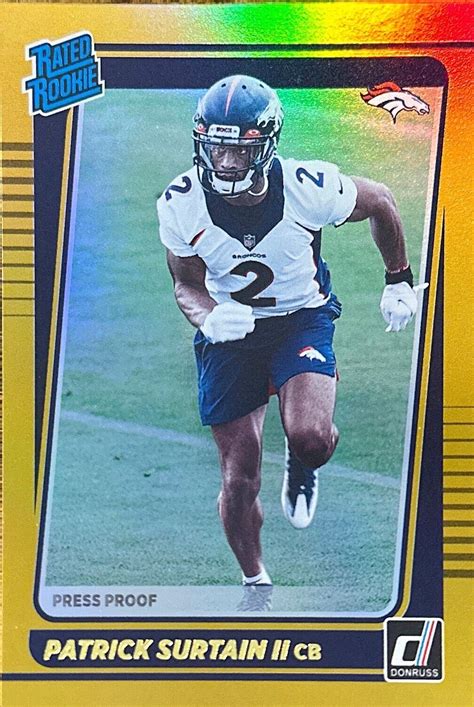 Donruss Patrick Surtain Ii Gold Premium Press Proof Rated