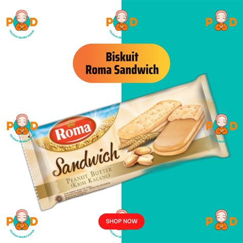 Jual Biskuit Roma Sandwich Kacang Coklat Shopee Indonesia