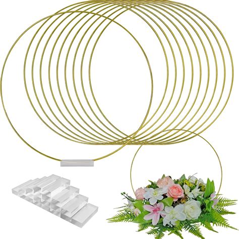 Amazon Tekxyz Inch Gold Metal Floral Hoops With Transparent