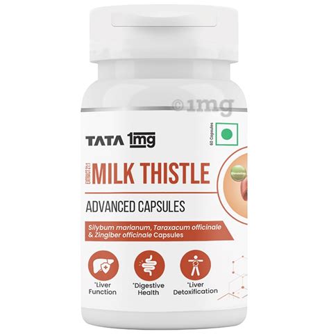 Tata 1mg Milk Thistle Veg Capsule For Liver Detox And Liver Care Buy Bottle Of 600 Capsules At