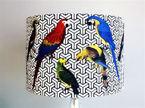 Jungle Parrot Lampshade Exotic Tropical Bird Lamp Shade Red Blue