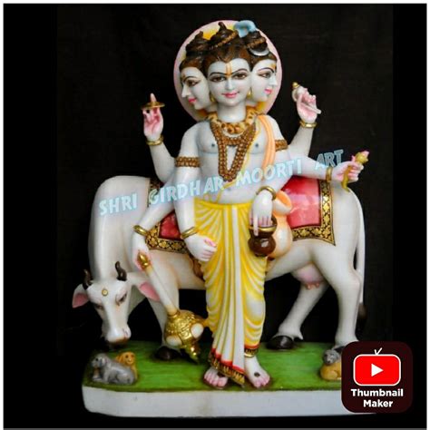 Painted Hindu White Marble Duttatreya Statue At Rs In Jaipur Id