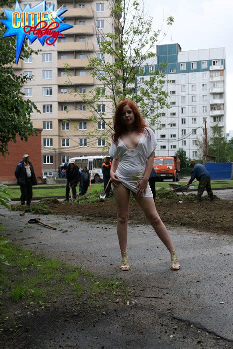 Horny Passers By Watch A Babe Flashing Pussy Porn Pictures XXX Photos