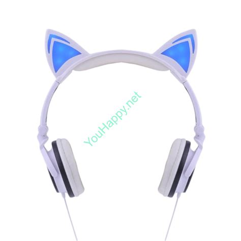 Cat Ear Белые. Наушники кошачьи ушки светящиеся