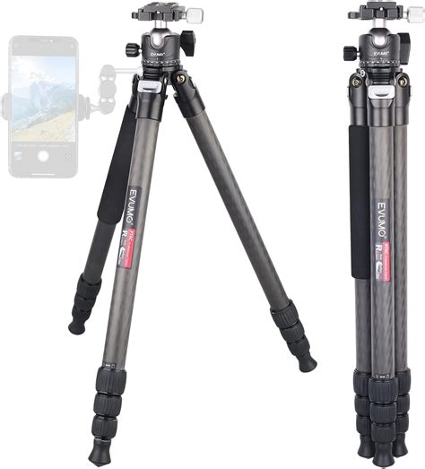 EVUMO Carbon Fibre Tripod Camera Tripod 1365 Mm 10x Carbon Fibre